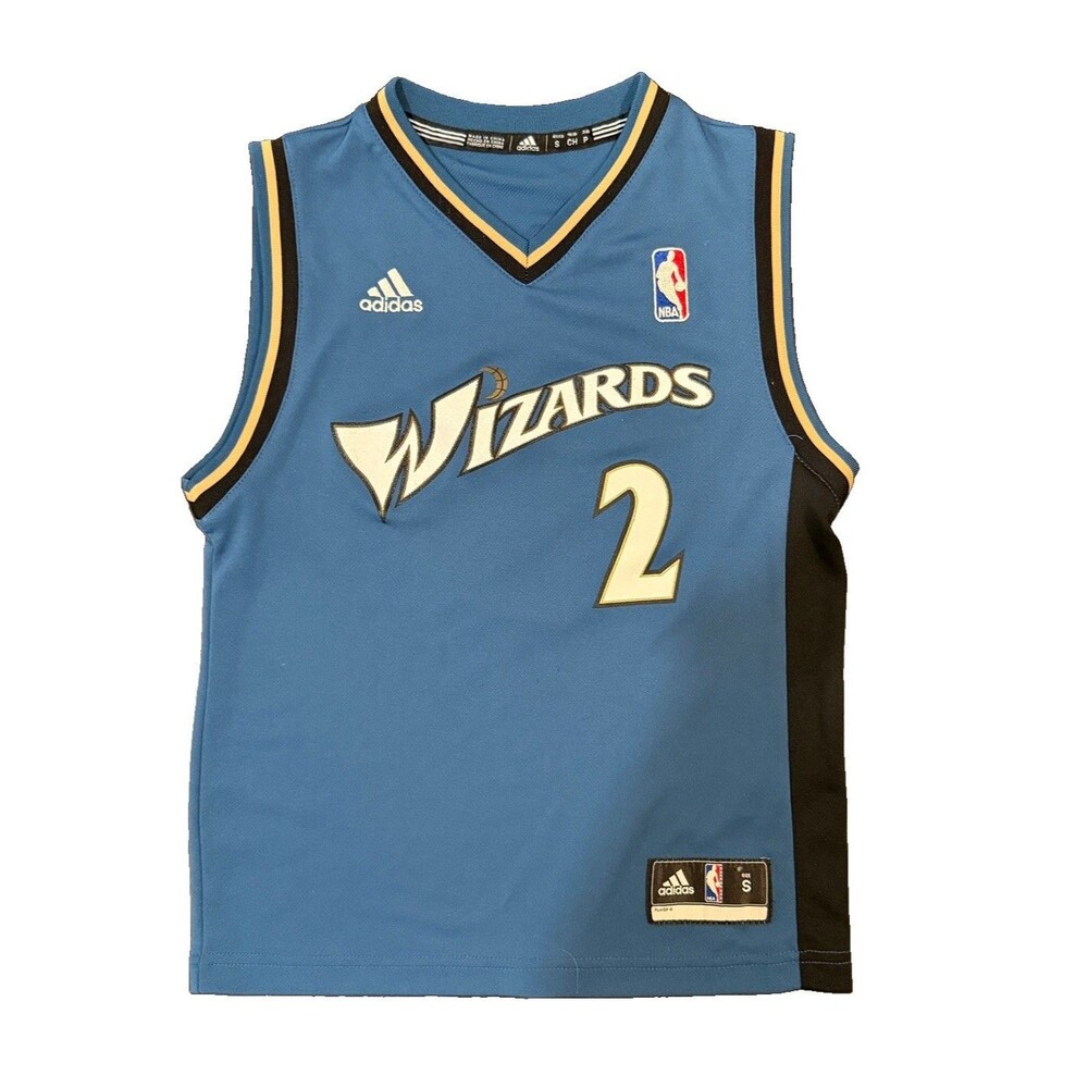 Vintage Adidas Washington Wizards NBA John Wall Youth Small Jersey Blue Y2K